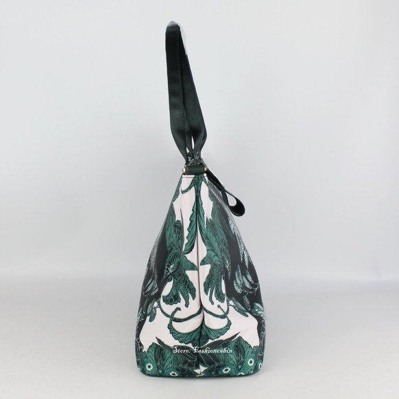 NWT Ted Baker Rococo Nylon Tote Bag, Turquoise, Flowers, Top Zip Closure - Picture 6 of 11